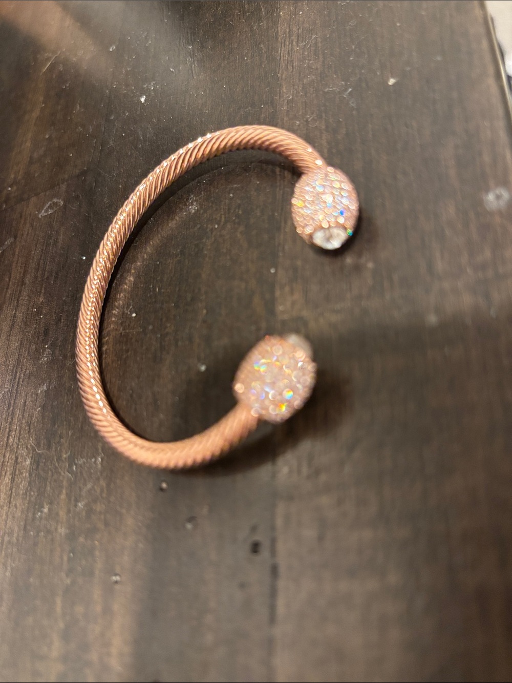Othr Rose Gold Pave Cable Cuff Bracelet